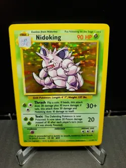 Pokemon TCG Nidoking 011/102 Original Base Set Vintage Holo WOTC 1999 LP/MP - Image 2