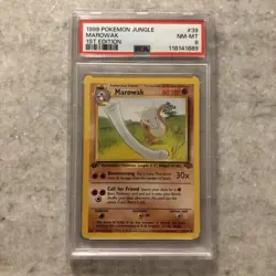 1999 Pokemon Jungle First 1st Edition Marowak #39 PSA 8 NM-MT - Image 1