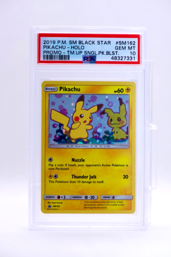 Pokemon Black Star SM162 Team up Pikachu Mimikyu Blister Promo PSA 10 - Image 1