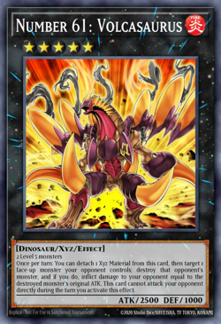 Yugioh! 3x Number 61: Volcasaurus RARE Justice Hunters JUSH-EN043 PREORDER 2025 - Image 1