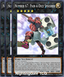 Yugioh! 3x Number 67: Pair-a-Dice Smasher Justice Hunters JUSH-EN058 - Image 1
