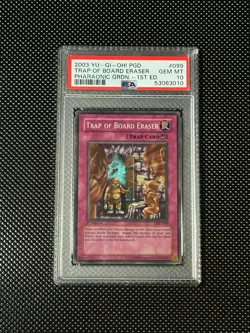 YUGIOH PSA 10 2003 Trap of Board Eraser PGD-099 Super Rare 1st Edition *3010 - Image 1