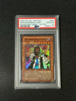 YUGIOH PSA 10 2003 Gravekeeper's Chief PGD-065 Super Rare 1st Edition *0774 - Image 1