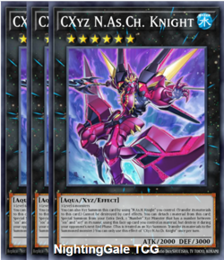 Yugioh! 3x CXyz N.As.Ch. Knight RARE Justice Hunters JUSH-EN060 - Image 1