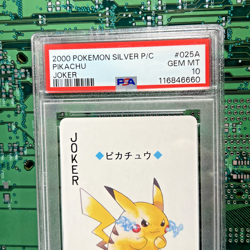 Pikachu PSA 10 Pokemon Silver Playing Card Joker #025A Poker Vintage Japan - Image 3