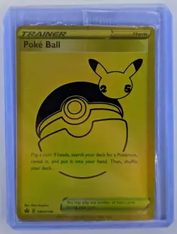 Poke Ball SWSH146 Celebrations 25th Anniversary Gold Promo Sealed Pokemon Card - Image 1