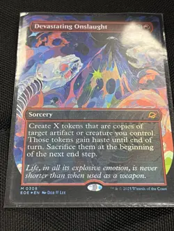 x1 Devastating Onslaught - Foil - Borderless M MTG Edge of Eternities M/NM, Engl - Image 1