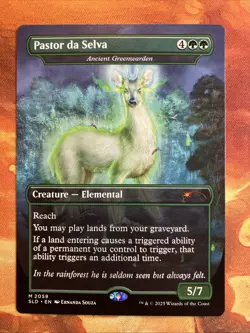 MTG Borderless Pastor da Selva - Ancient Greenwarden SLD: Nuestra Magia!! - Image 1