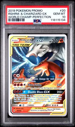 2019 POKEMON WORLD CHAMPIONSHIPS PROMO #20 RSHRM. & CHARIZARD GX PSA 10 - Image 1