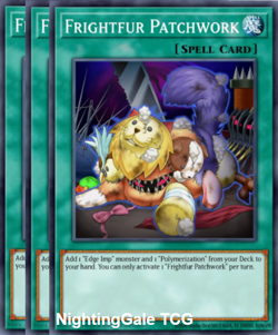 YUGIOH x3 JUSH-EN015 FRIGHTFUR PATCHWORK - RARE 1st EDITION - Image 1