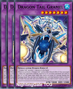 YUGIOH x3 JUSH-EN007 DRACOTAIL Gramel - RARE 1st EDITION - Image 1