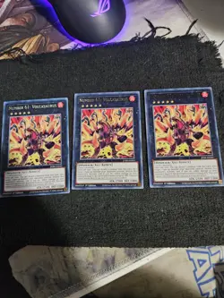 x3 Number 61: Volcasaurus - JUSH-EN043 - Rare - YuGiOh - Image 1