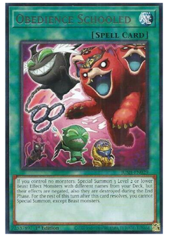 x3 Obedience Schooled - JUSH-EN029 - Rare - YuGiOh - Image 1