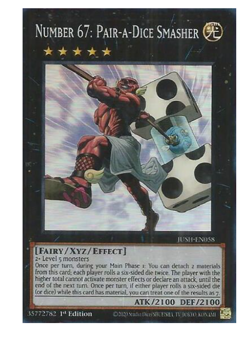 Number 67: Pair-a-Dice Smasher - JUSH-EN058 - Super Rare - YuGiOh - Image 1