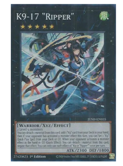 x3 K9-17 "Ripper" - JUSH-EN035 - Super Rare - YuGiOh - Image 1