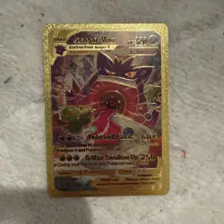 Pokemon Gengar VMAX Gold Metal Card Collectible Fan Art - Image 1