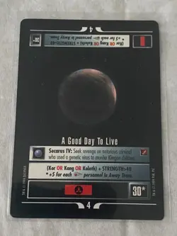 Star Trek CCG 1E BoG A GOOD DAY TO LIVE Rare Card NEVER PLAYED - Image 1