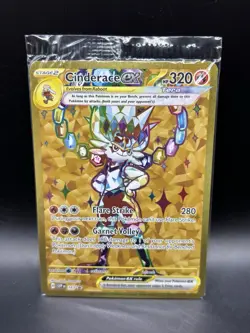 SEALED Cinderace ex SVP 163 Gold Full Art Black Star Promo Pokemon Card - Image 1