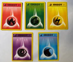 Pokemon 5 Card ENERGY SET Base Set 2 #126-130 Unlimited LP - Image 1