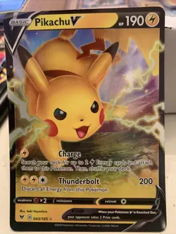 Pikachu V 043/185 -- Pokemon TCG Vivid Voltage -- NM - Mint Holo Ultra Rare Card - Image 1