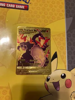 CHARIZARD VMAX GIGANTAMAX GOLD FOIL FAN ART DISPLAY POKEMON CARD SV107/SV122 - Image 1