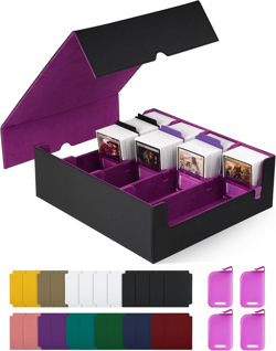 MTG Card Storage Box,Holds 2400+ Single Sleeved Cards,Includes 4Card Stoppers an - Image 4