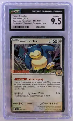 Hop’s Snorlax 117/159 - Promo GAMESTOP Pokemon Journey Together - CGC 9.5 MINT + - Image 1