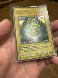 Yugioh Kazejin Super Rare MRD-026 Faded Misprint - Image 5