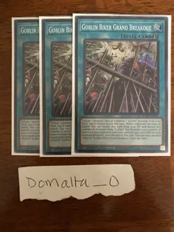 3x Yugioh Goblin Biker Grand Breakout ROTA-EN057 Super Rare 1st Ed NM Playset - Image 1
