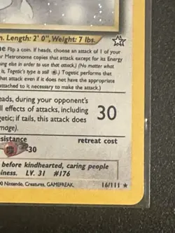 Togetic Holo Neo Genesis #16 Vintage Pokemon Trading Card Game - great conditio - Image 4