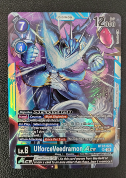 UlforceVeedramon ACE BT22-025 SR Cyber Eden Digimon Card Game - Image 1