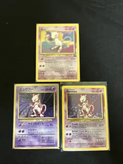 Pokemon Tcg Vintage Mewtwo Holo & Mew Card Lot - Image 1