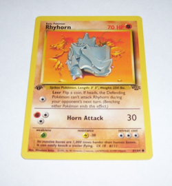 Pokemon Card Rhyhorn 61/64 Common Jungle 70 HP Pokemon First Edition - Image 1