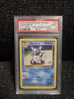 PSA 9 Wartortle Base set 2 63/130 W Stamp 2000 pokemon Top Deck Mag Promo (Rare) - Image 1