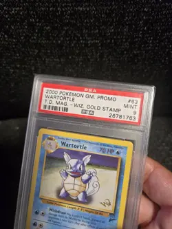 PSA 9 Wartortle Base set 2 63/130 W Stamp 2000 pokemon Top Deck Mag Promo (Rare) - Image 3