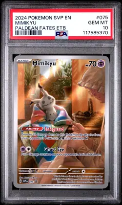PSA 10 Mimikyu Black Star Promo 2023 Pokemon Scarlet and Violet Illustration IR - Image 1