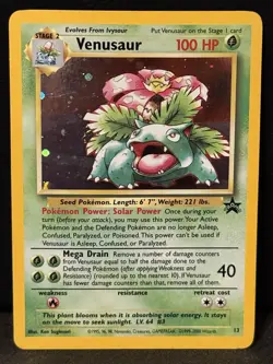 WOTC SWIRL 🌀 - Venusaur #13 /53 Black Star Promo - Holo Rare Pokemon Card - Image 1