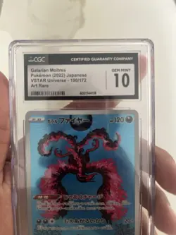 CGC 10 Galarian Moltres 190/172 AR Art Rare VSTAR Universe s12a Pokemon Card - Image 1