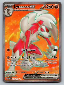 Lycanroc EX 241/193 Sv02: Paldea Evolved Holo English Full Art Pokemon Card - NM - Image 1