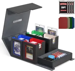 Elegant Faux Leather Card Case - Holds 400+ Cards with Removable Accessories - Image 3