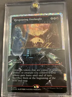 Devastating Onslaught (0387) (Showcase) (Fracture Foil) - Edge of Eternities MTG - Image 1