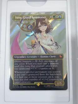 MTG Final Fantasy #0216 Yuna, Grand Summoner Borderless Surge Foil NM - Image 1