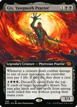 MTG Gix, Yawgmoth Praetor 326 Mythic Extended Art The Brothers' War - Image 1