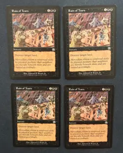 MTG 4X MERCADIAN MASQUES RAIN OF TEARS MAGIC THE GATHERING BLACK UNCOMMON - Image 3