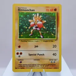 Pokemon TCG - Hitmonchan 7/102 Base Set Holo Rare WOTC 1999 - EXC - Image 2