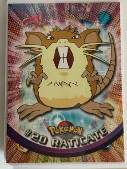 Pokemon - Raticate #20 Topps TV Animation Black Logo Non-Holo 2nd Print 1999 NM - Image 1
