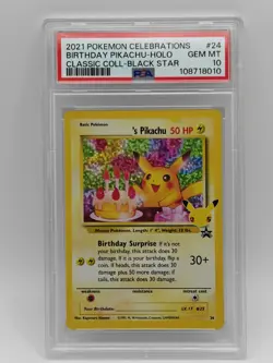 2021 POKEMON CELEBRATIONS CLASSIC COLLECTION #24 BIRTHDAY PIKACHU-HOLO PSA 10 - Image 1
