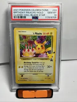 2021 POKEMON CELEBRATIONS CLASSIC COLLECTION #24 BIRTHDAY PIKACHU-HOLO PSA 10 - Image 1
