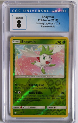 Pokemon 2017 Shaymin #7/73 Holo Rare Shining Legends CGC 8 Mint / NM rare - Image 1