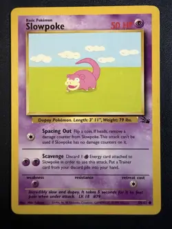 Slowpoke 55/62 Pokemon Fossil Set Unlimited Vintage LP - Image 1